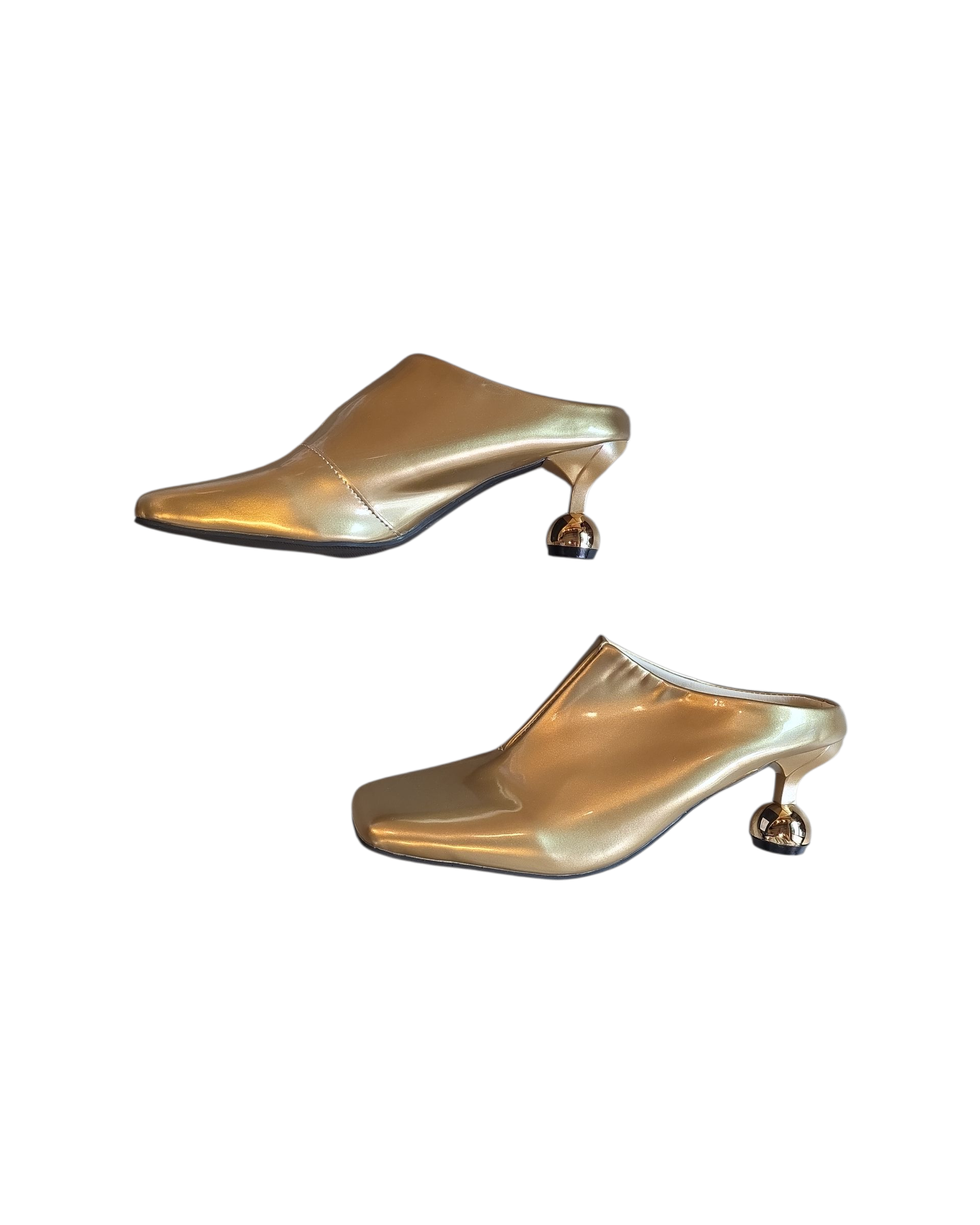 gold  square toe heels, 42