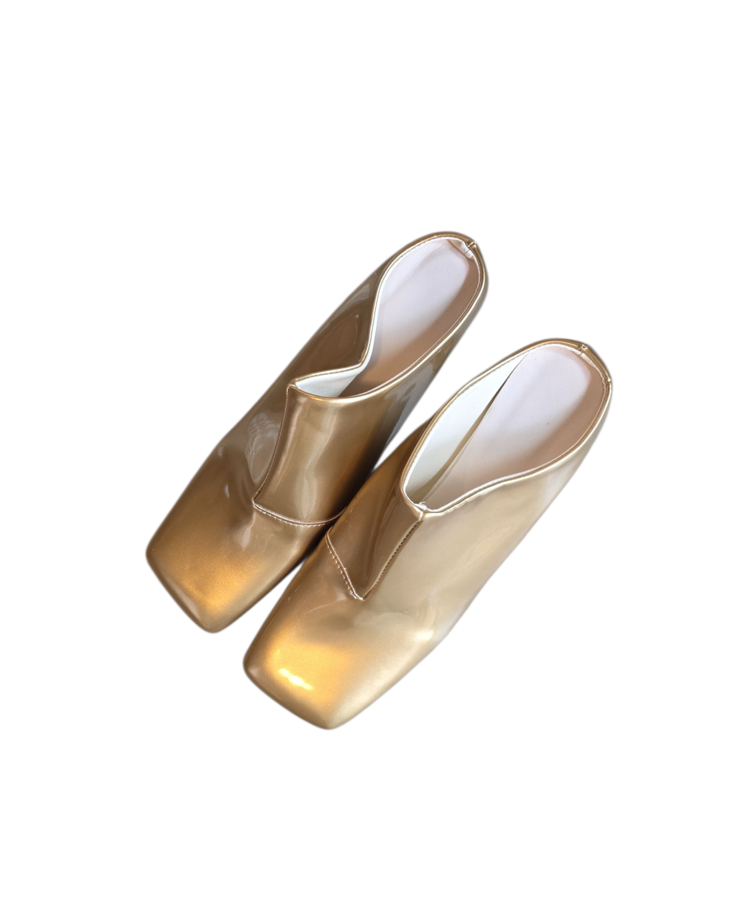gold  square toe heels, 42