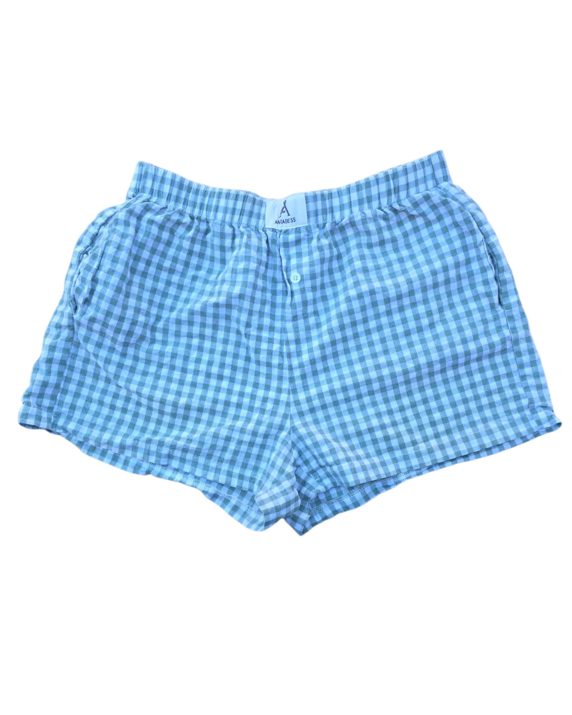 green white anrabess gingham boxer shorts, m