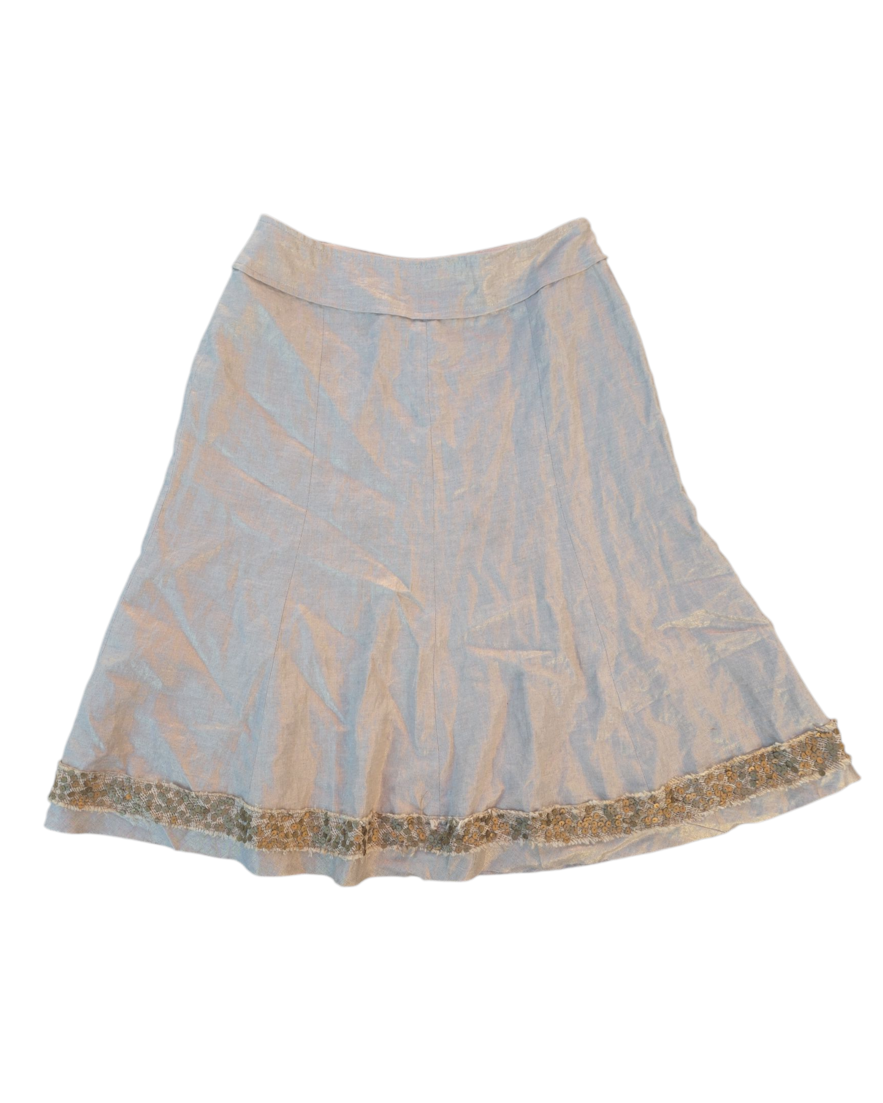 Beige Cynthia steffe Sequined lined sparkle midi skirt, 4