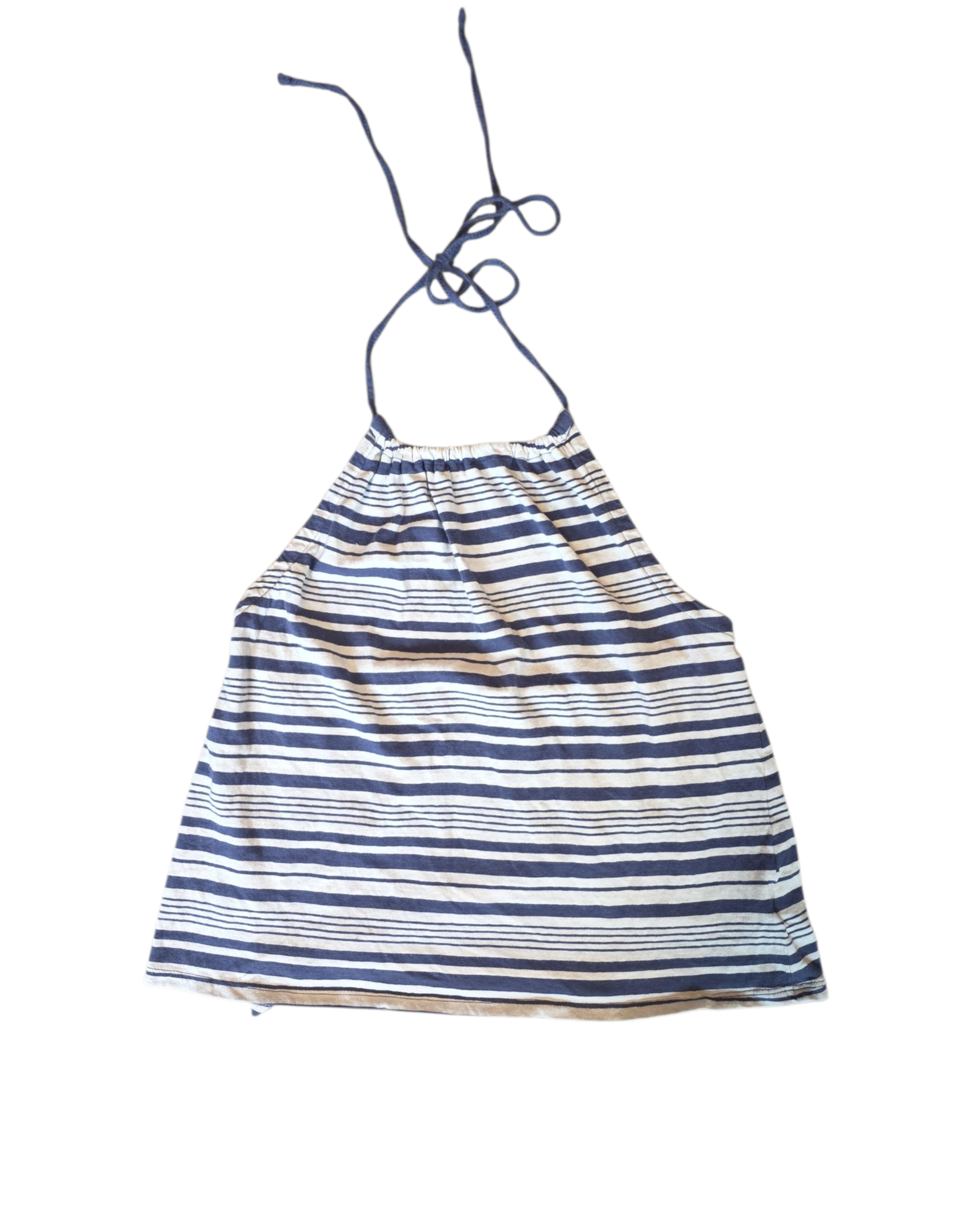 blue white american eagle striped halter, s