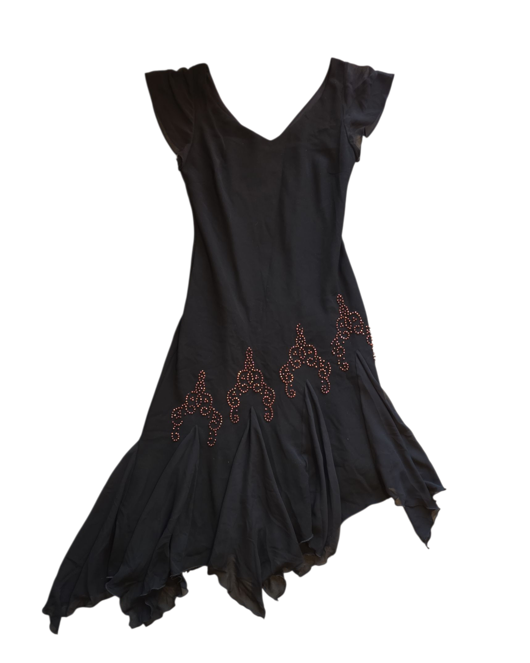 black s.l. fashions beaded midi dress, 8