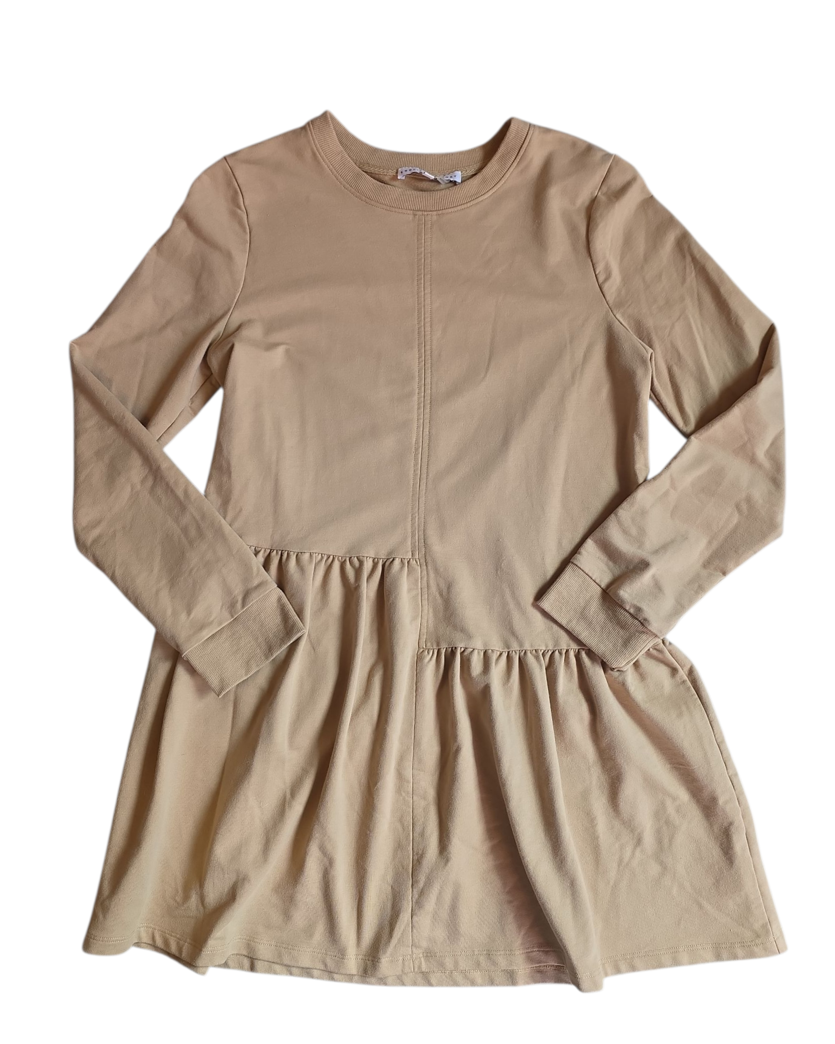 brown english factory asymmetrical ls dress, m