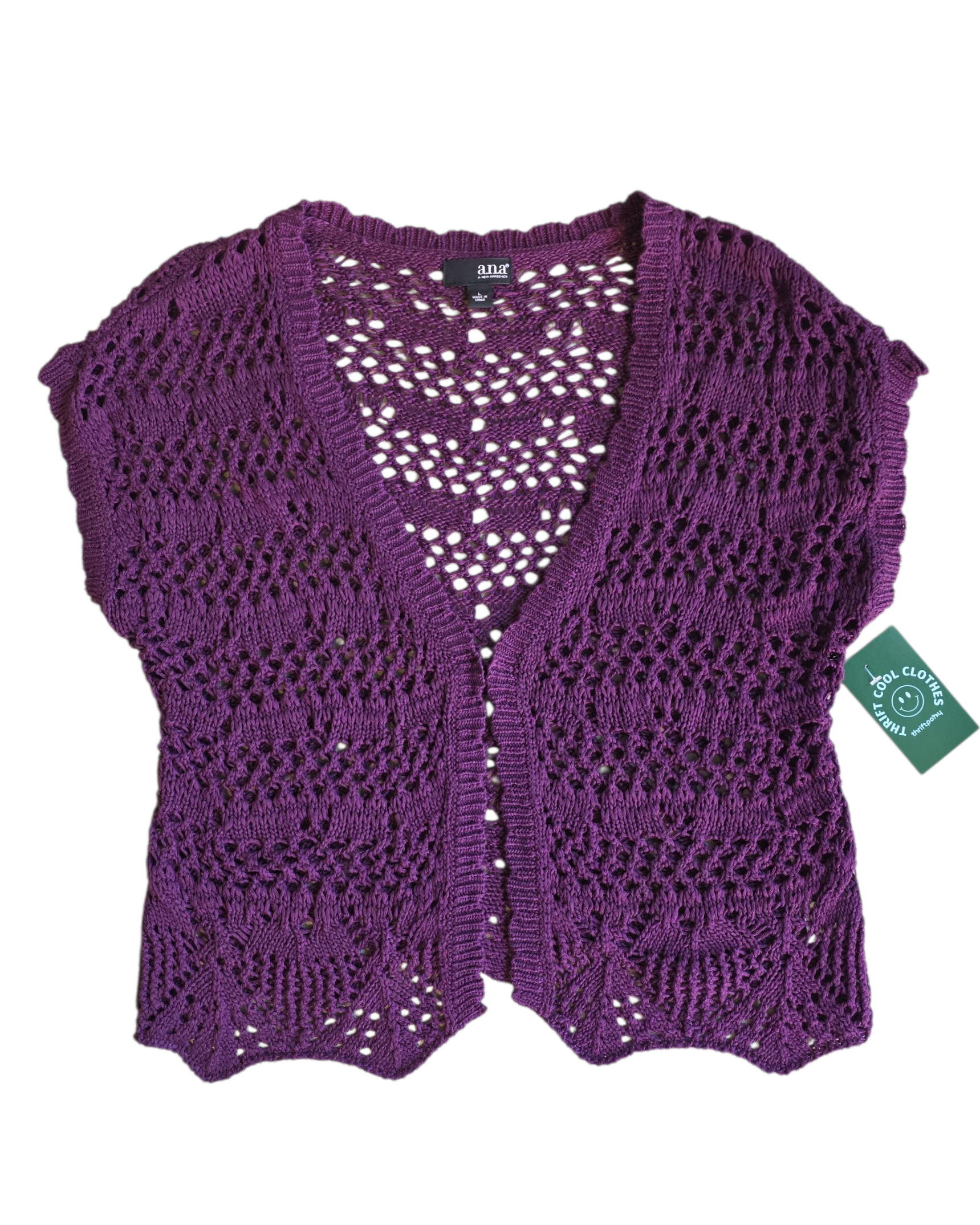 purple ana crochet ss shawl, L