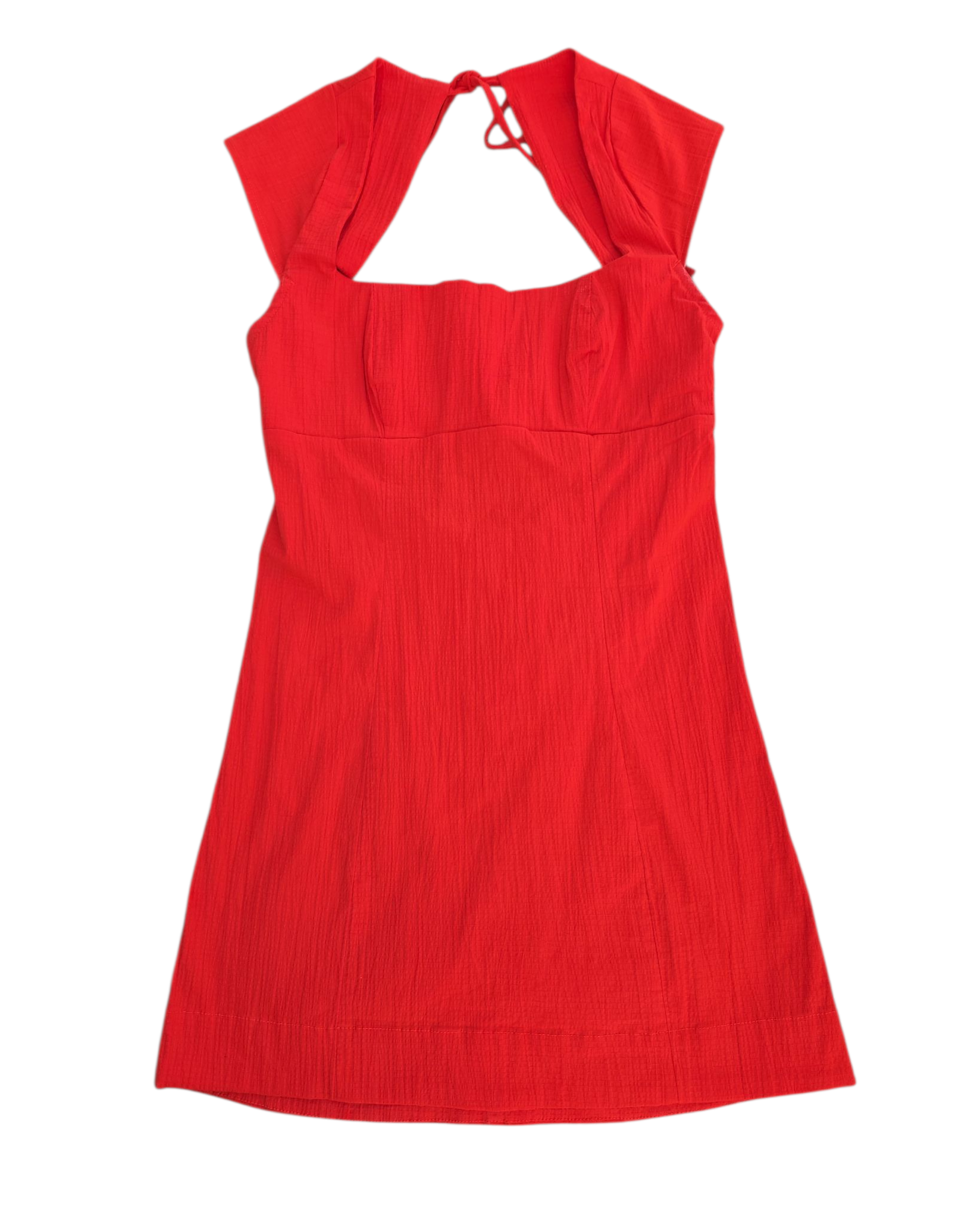 orange free people square neck mini dress, s