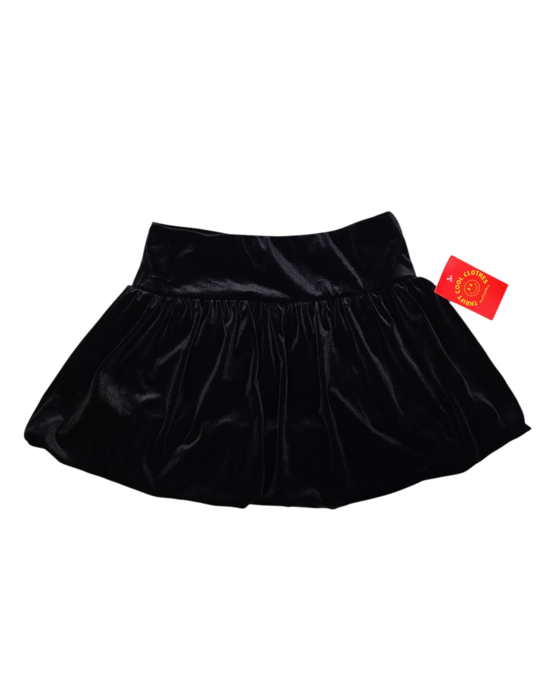 black  velvet bubble skirt