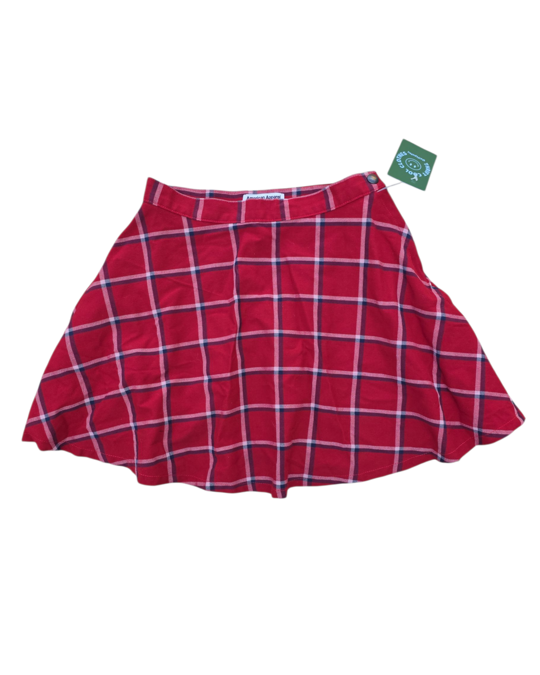 red american apparel plaid mini skirt, s