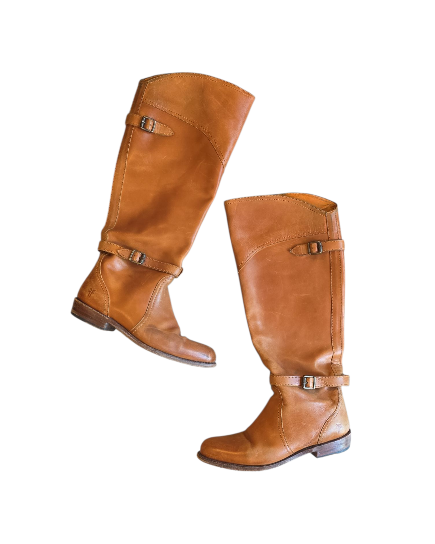 brown frye riding boots, 7