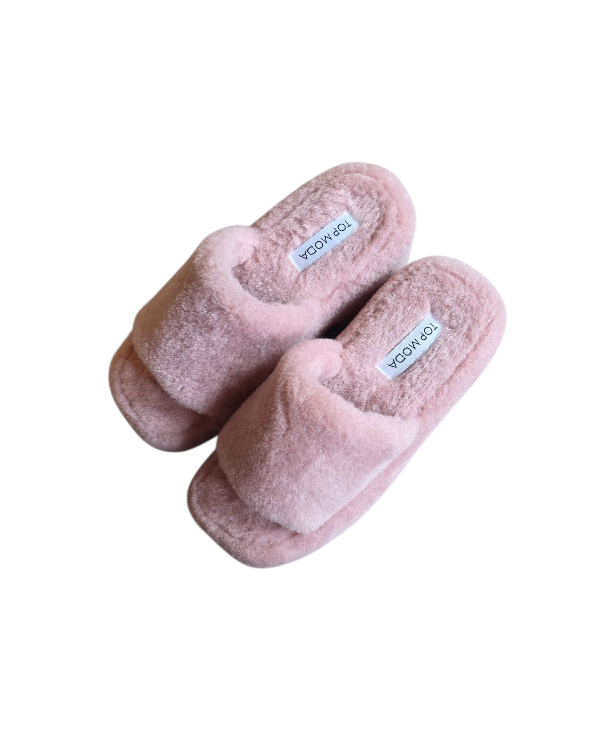 Pink Top moda Platform fuzzy sherpa sandals, 9