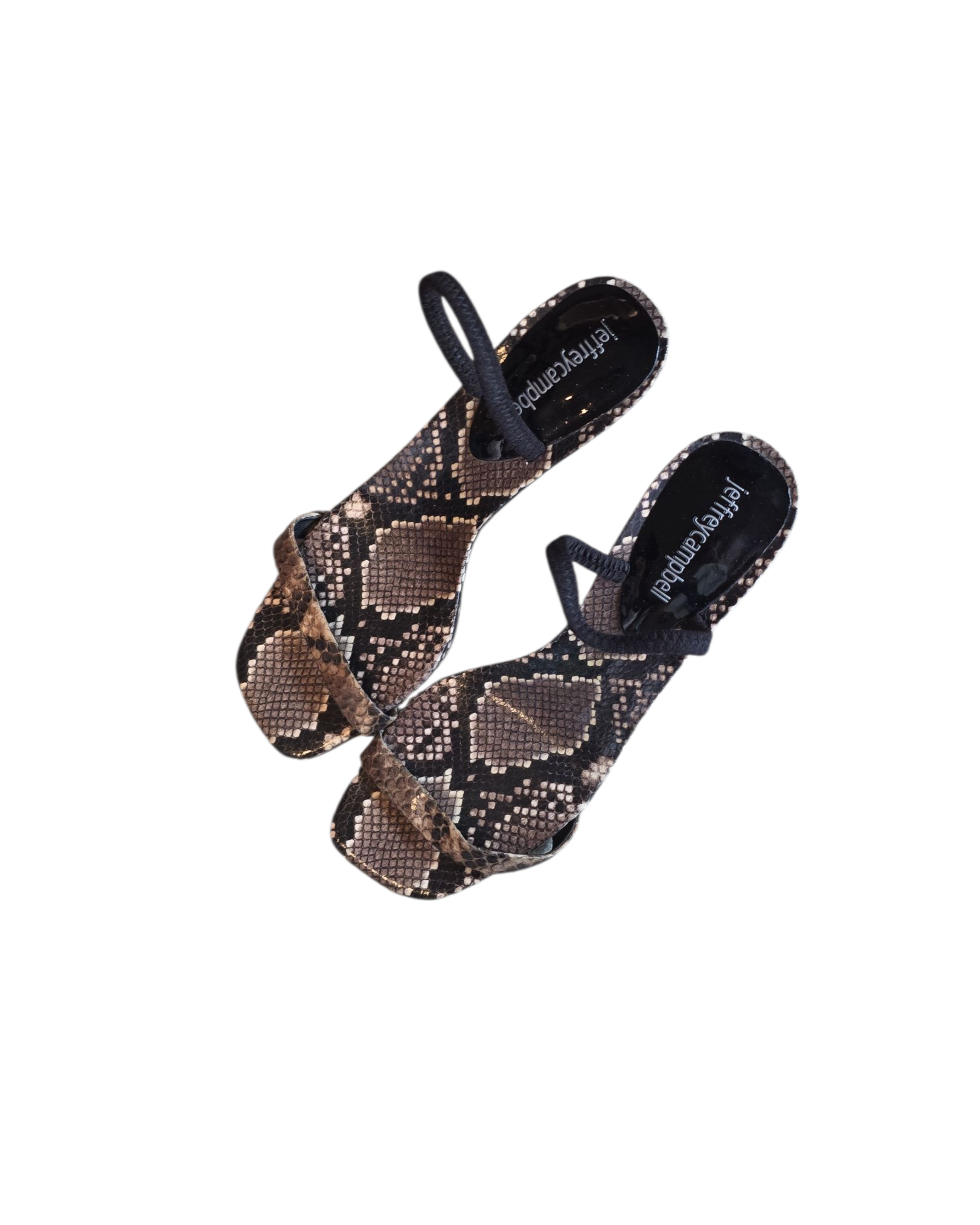 Brown black Jeffrey campbell Snake strappy heels, 6