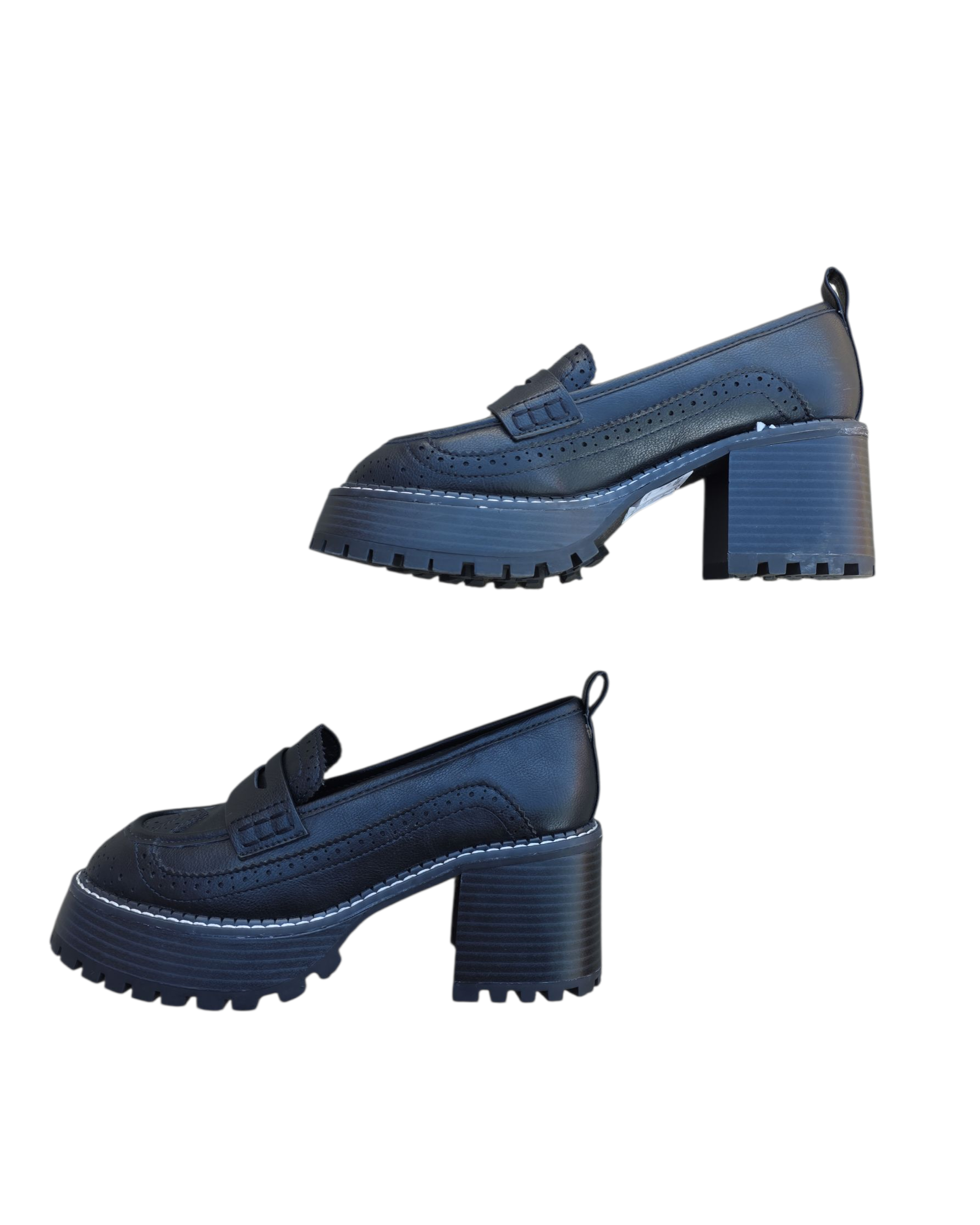 black mia heeled loafers, 6.5