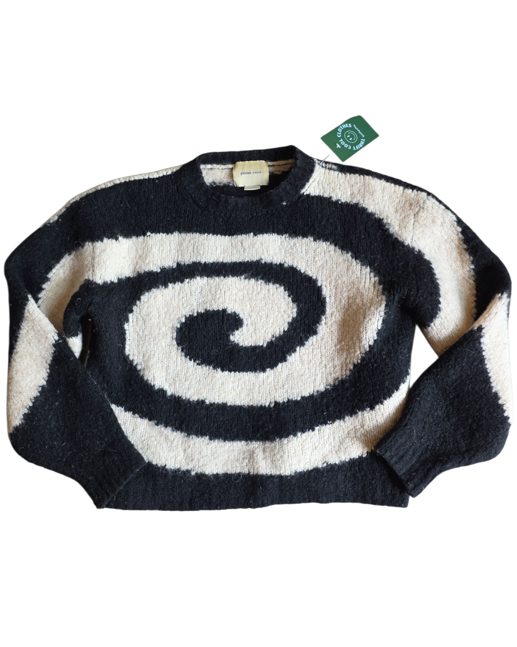 off white black paloma wool swirl sweater, L