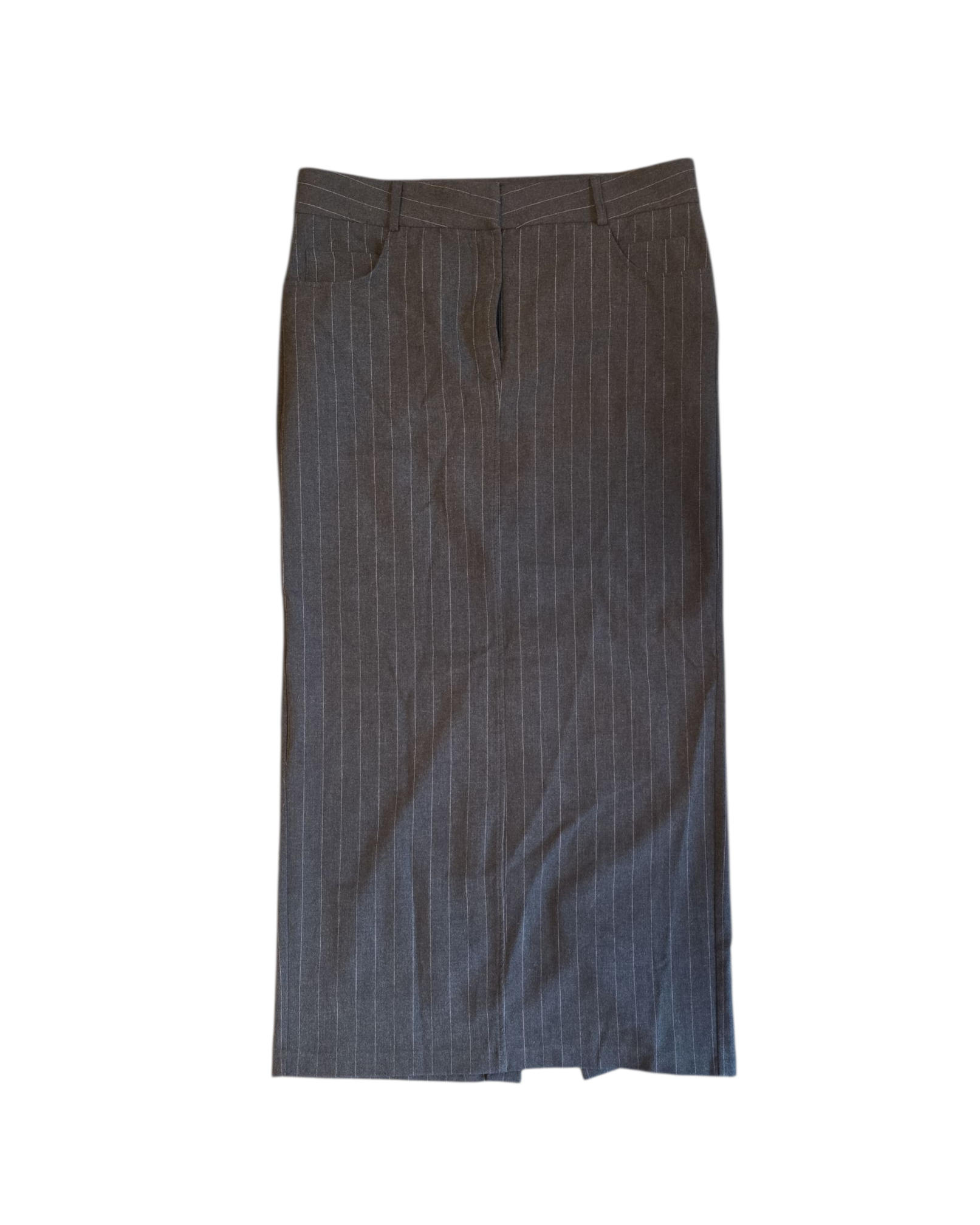 grey zara pinstripe skirt, m