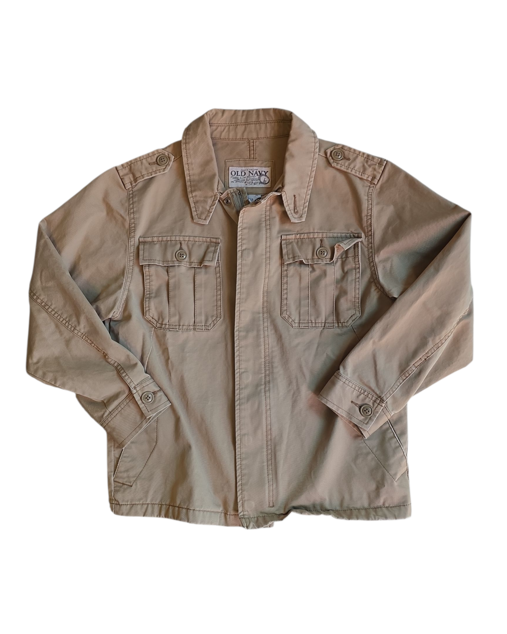 tan old navy snap jacket, L