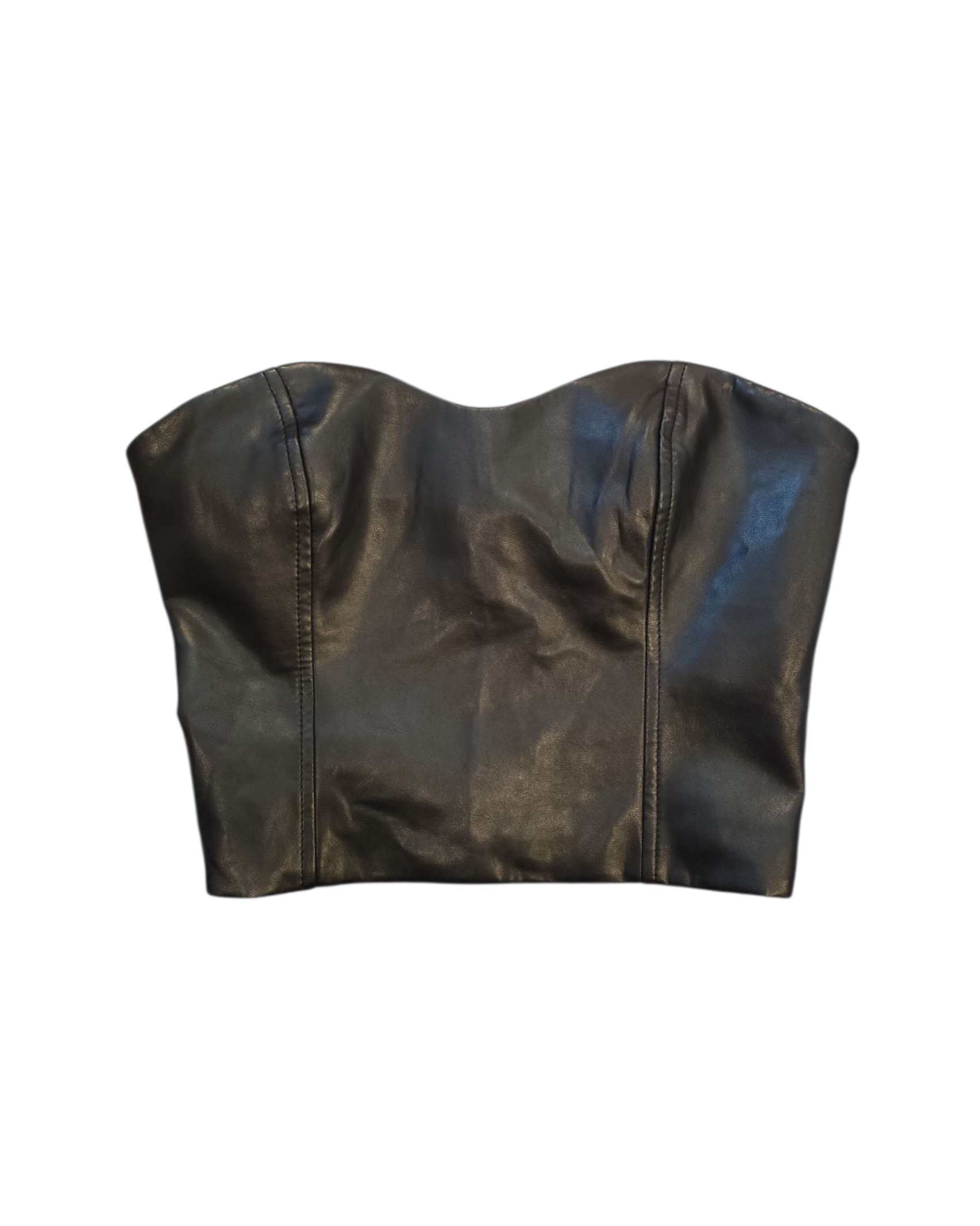 black babaton pleather tube top, 0