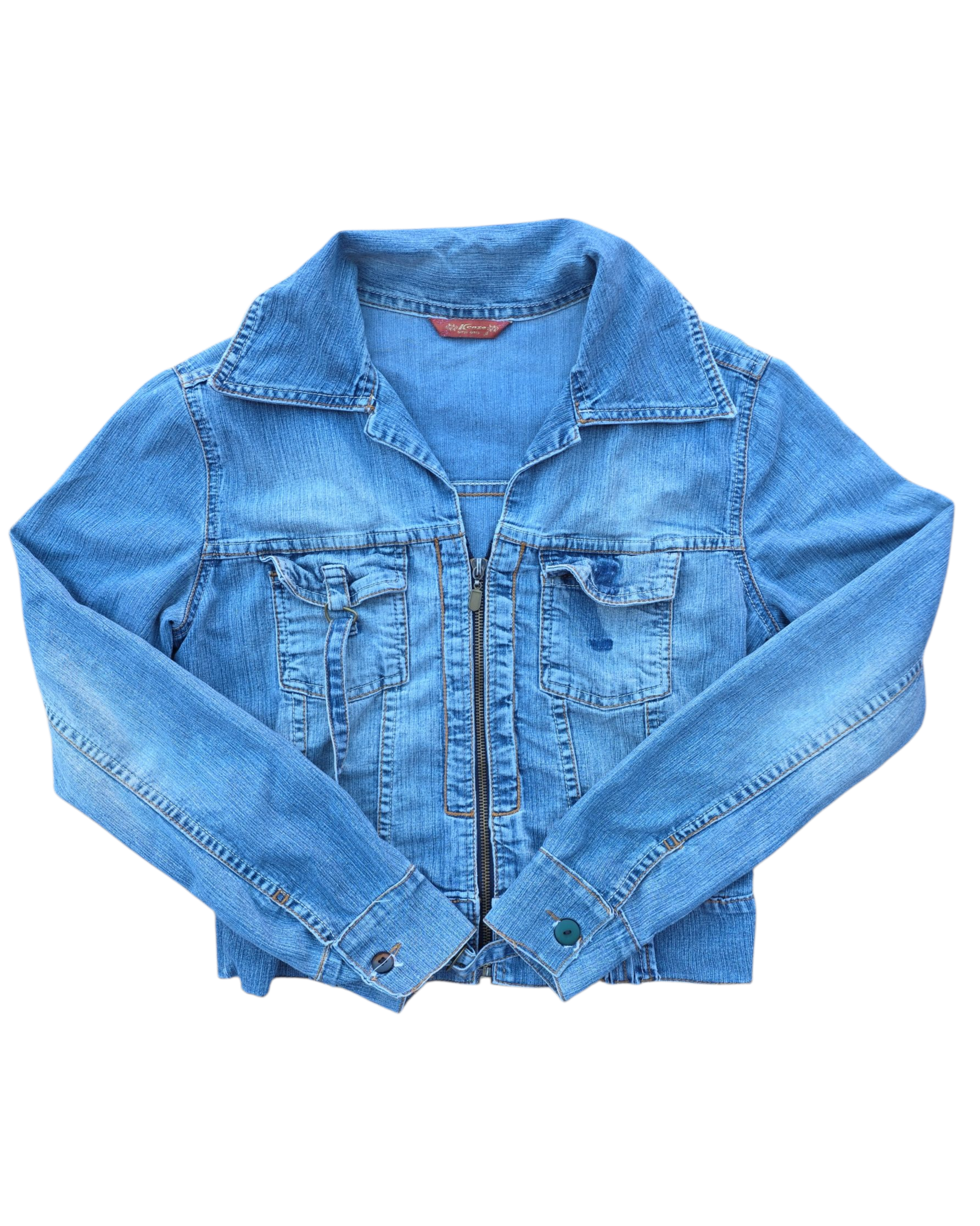 blue kenzo denim zip up jacket