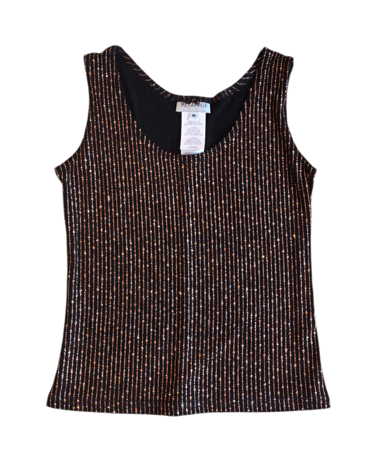 black gold metaphor sparkle tank, m