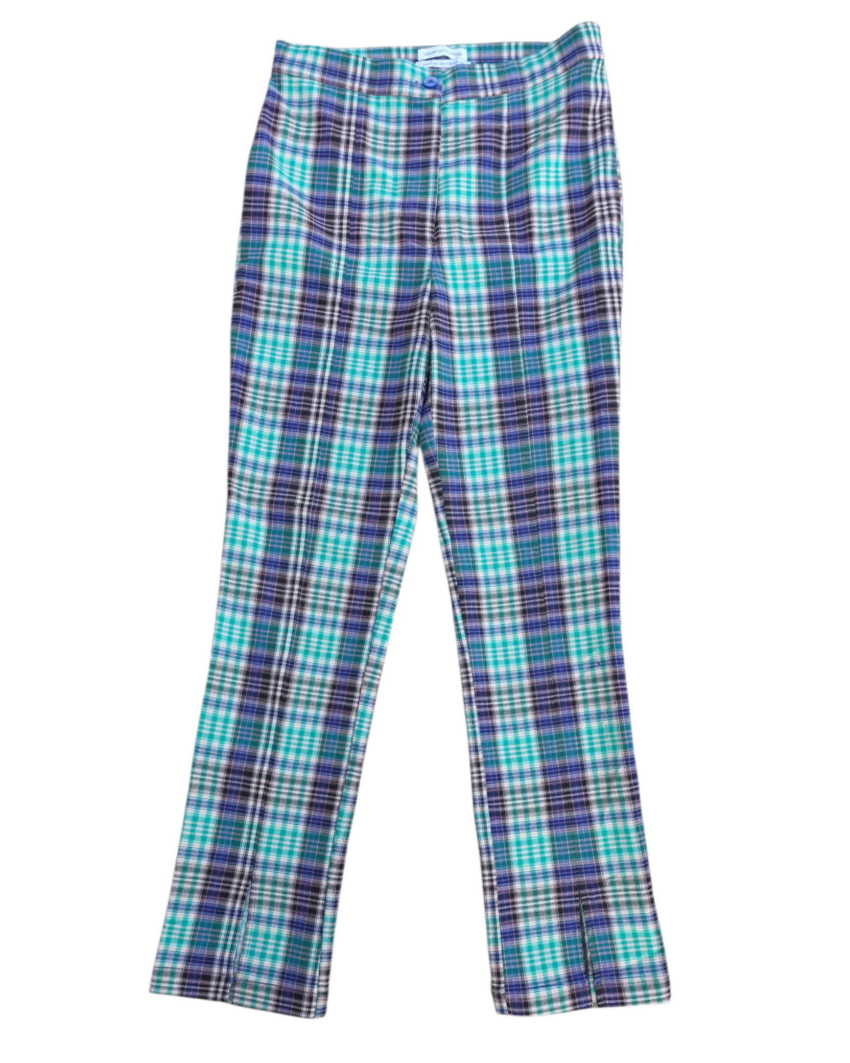 green blue urban outfitters plaid trousers, 6