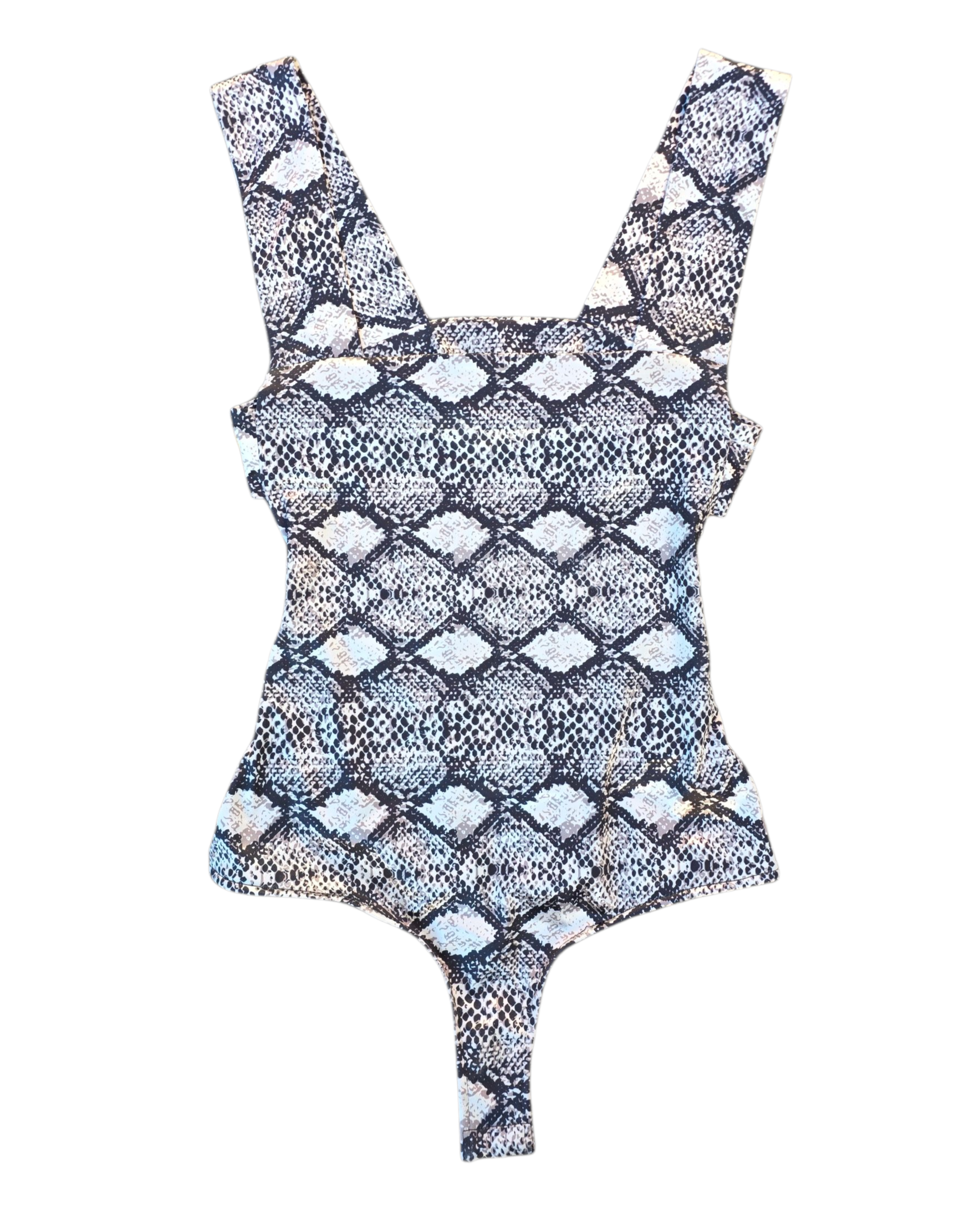black white free people snake print bodysuit, s
