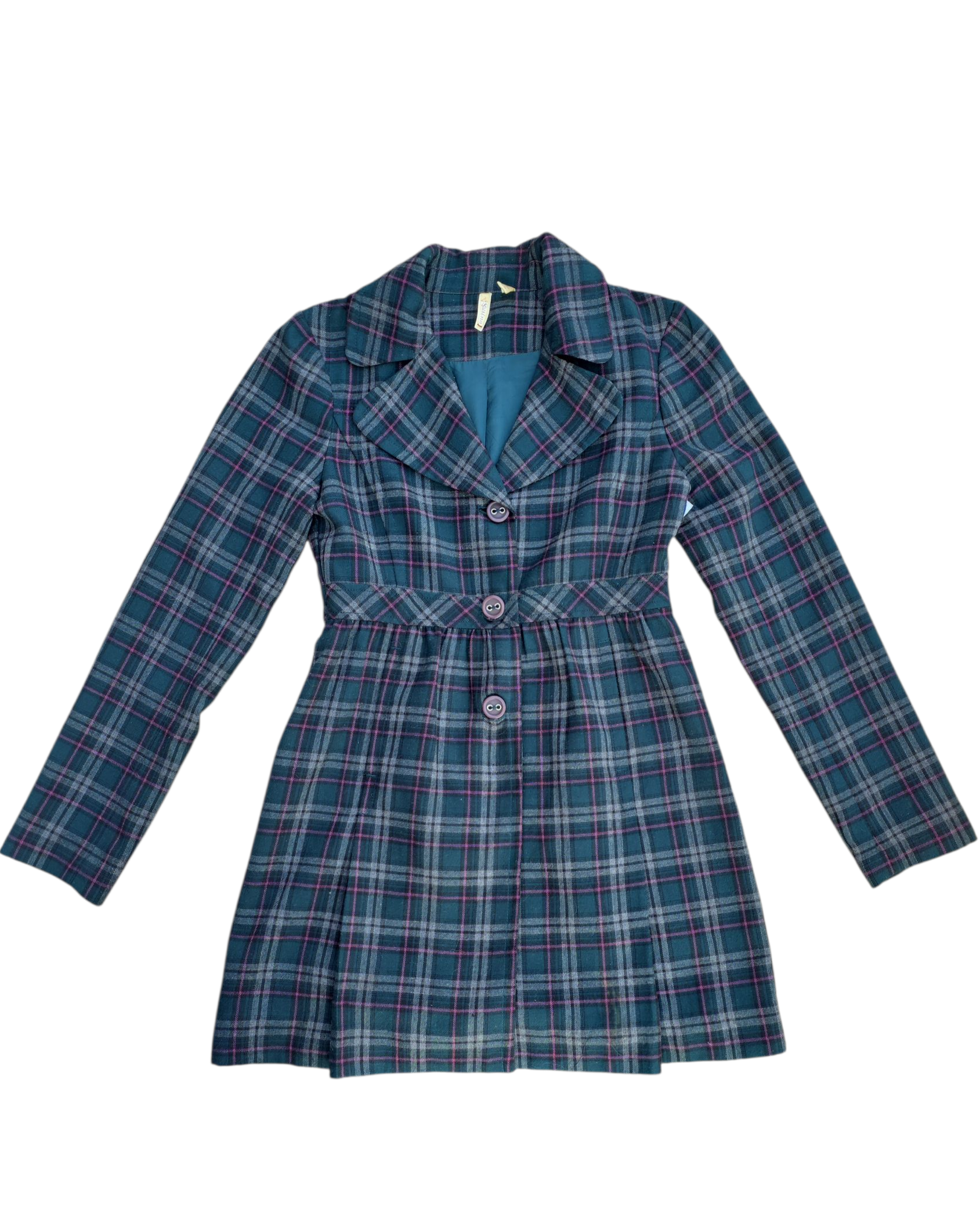 green Susina plaid overcoat, M