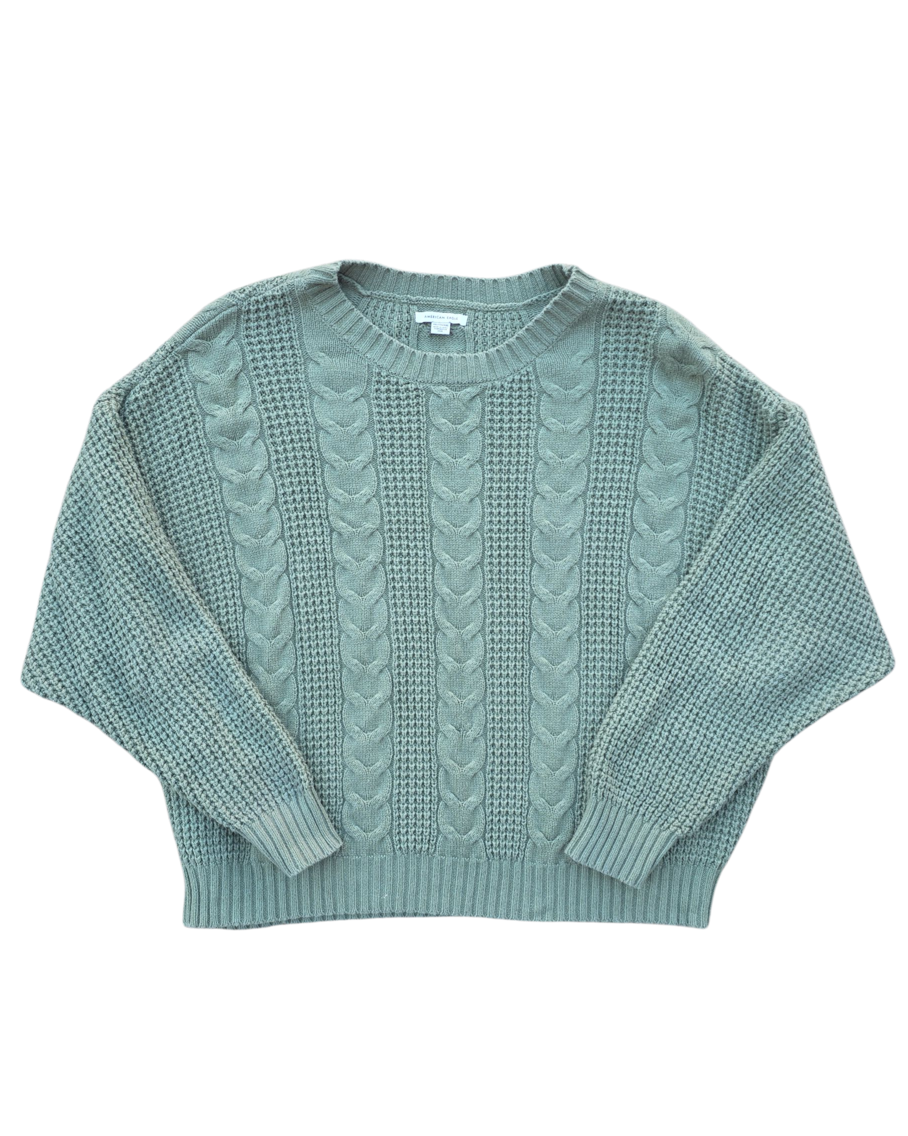 Green American eagle Cable knit ls sweater, Xxl