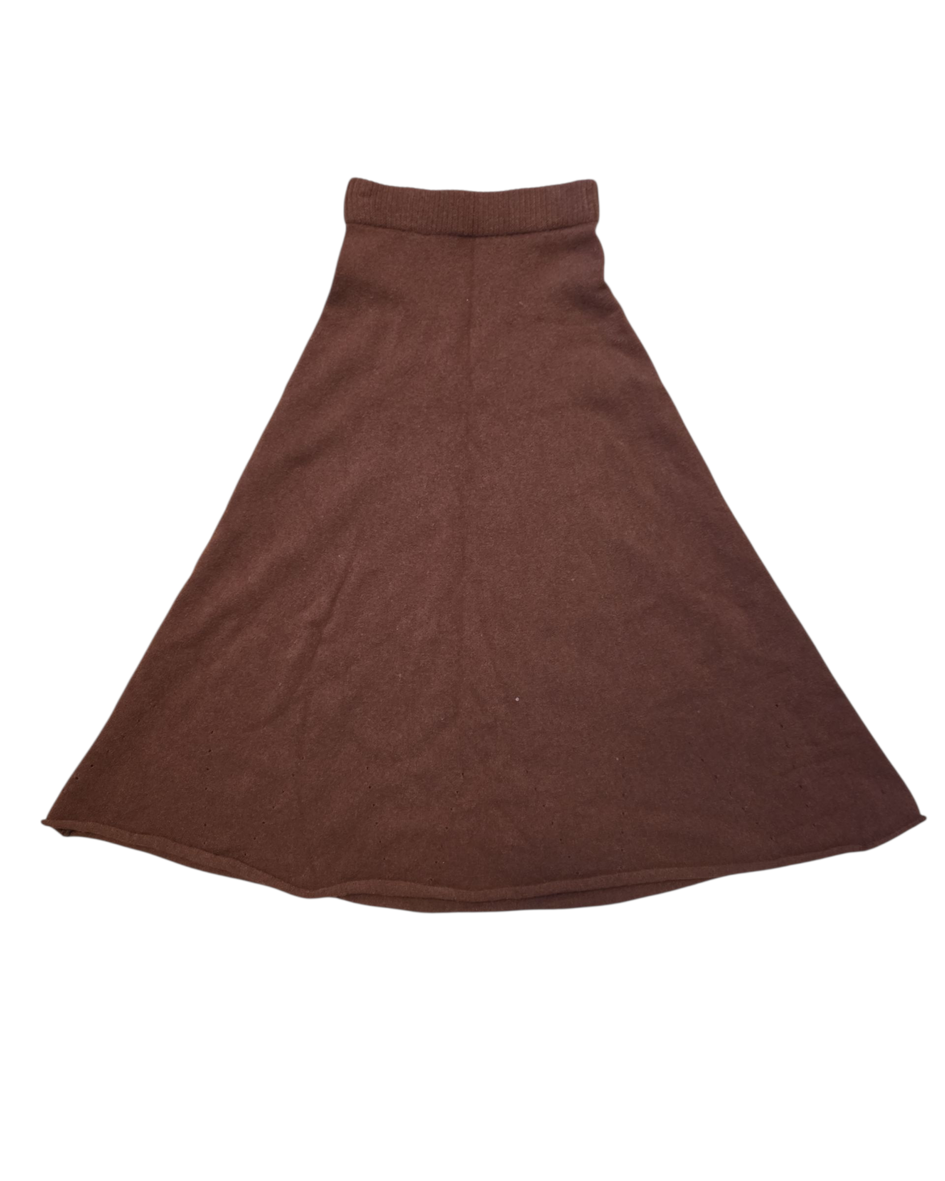 brown commense knit maxi skirt, xs