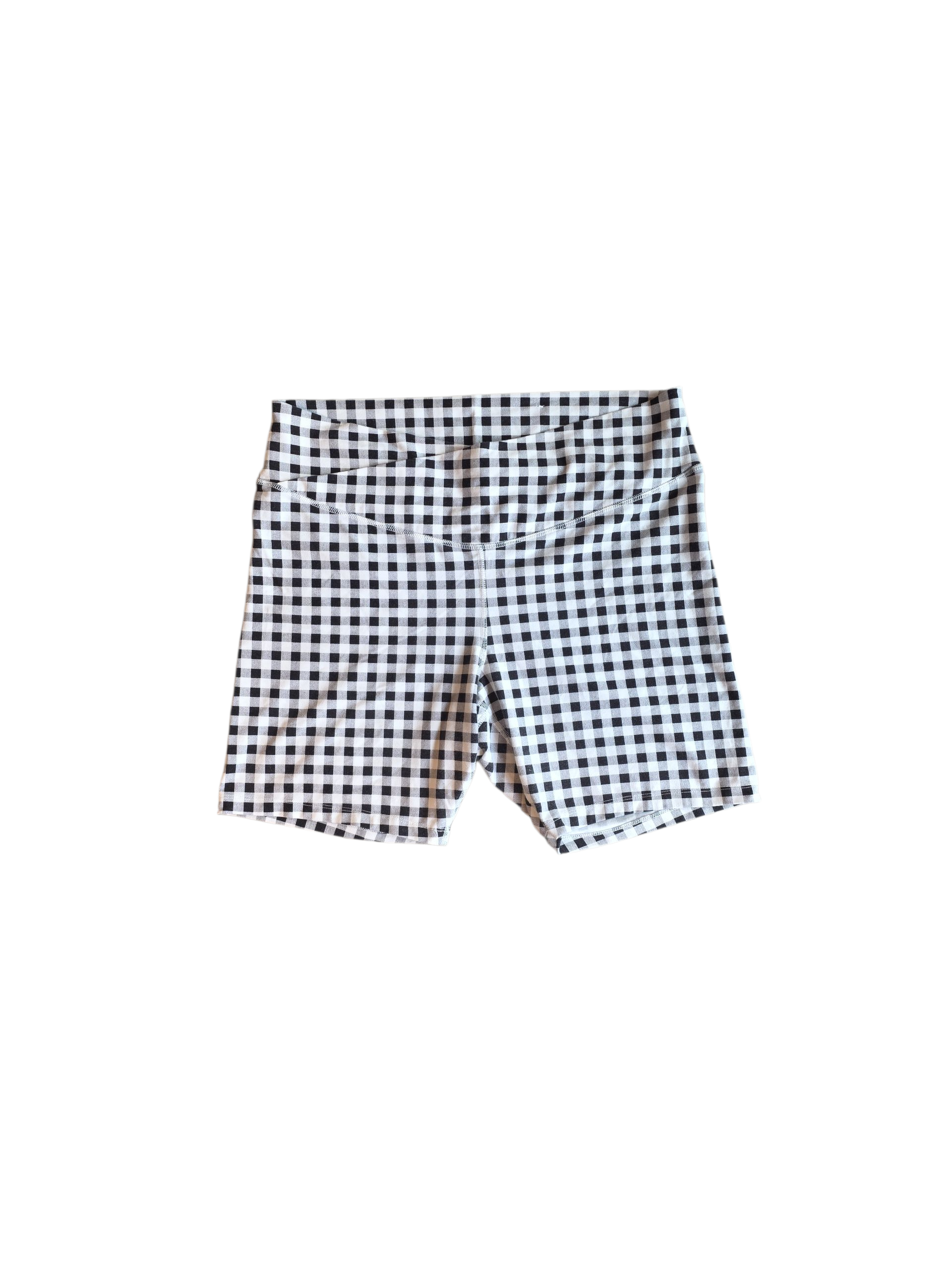 black white old navy gingham bike short, 2x