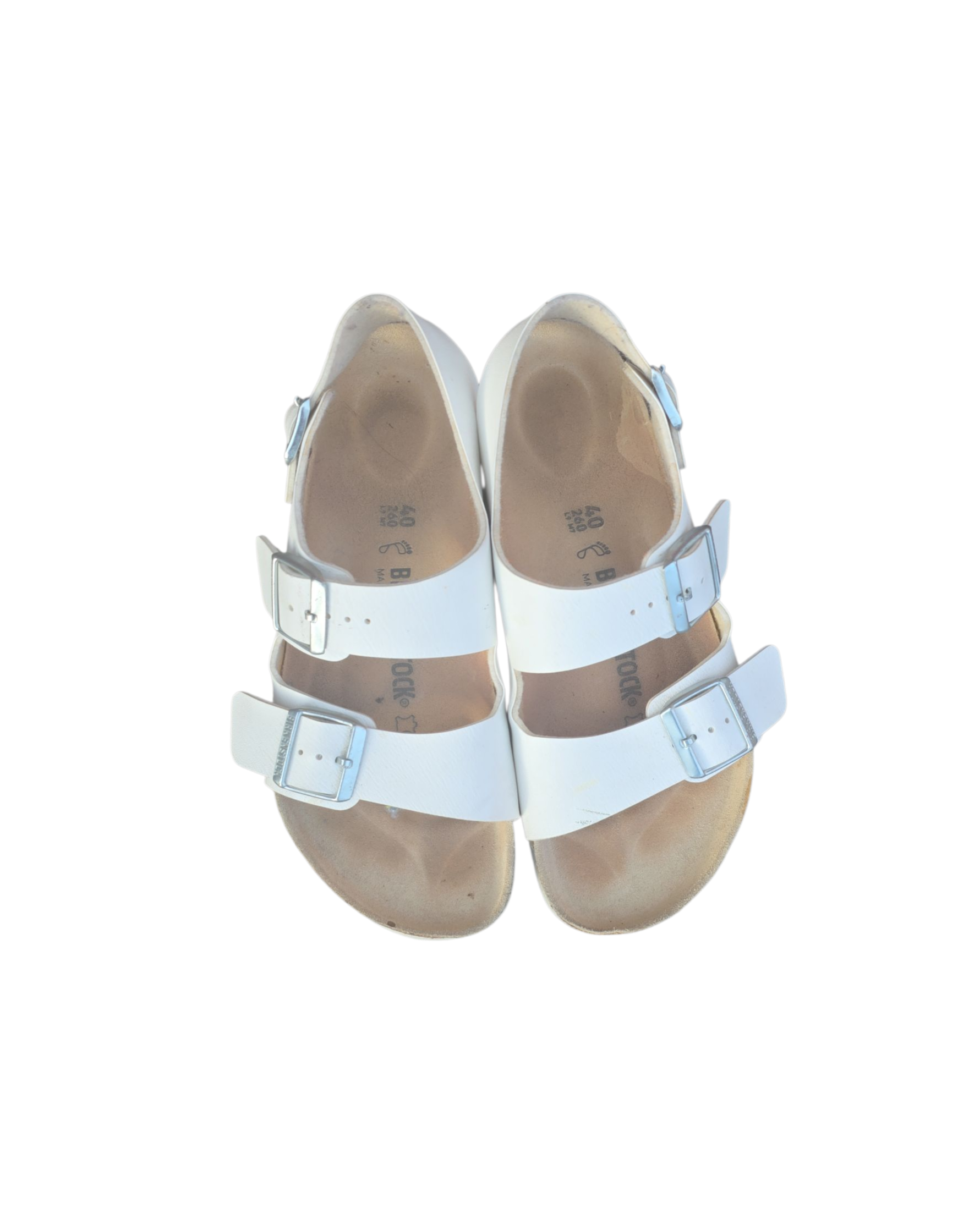 White Birkenstock Leather sandals, 40