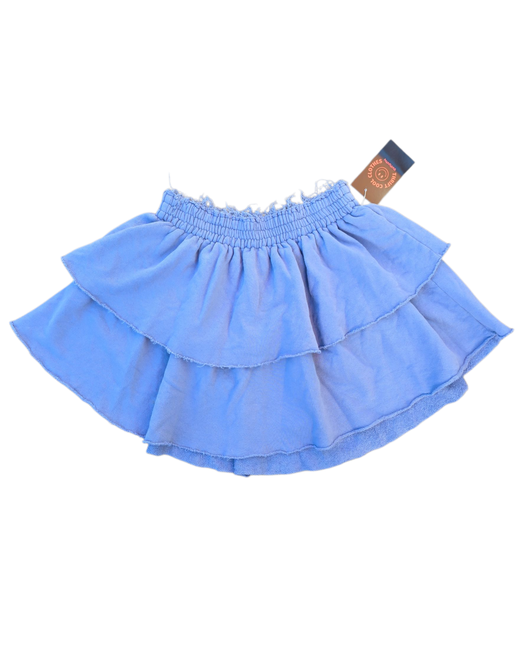 blue aerie ruffle tiered mini skirt, s