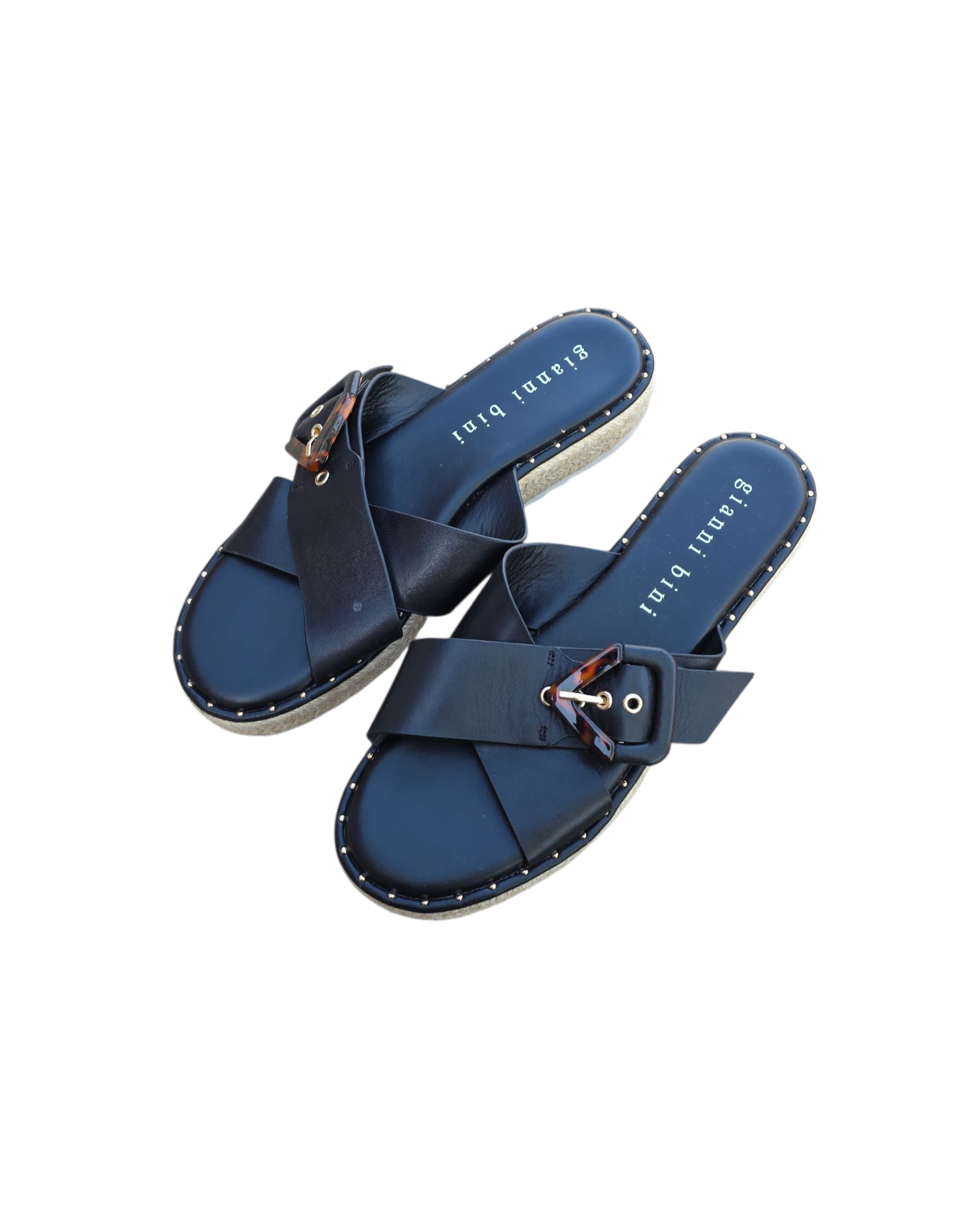 Black Gianni bini cross sandals, 9M