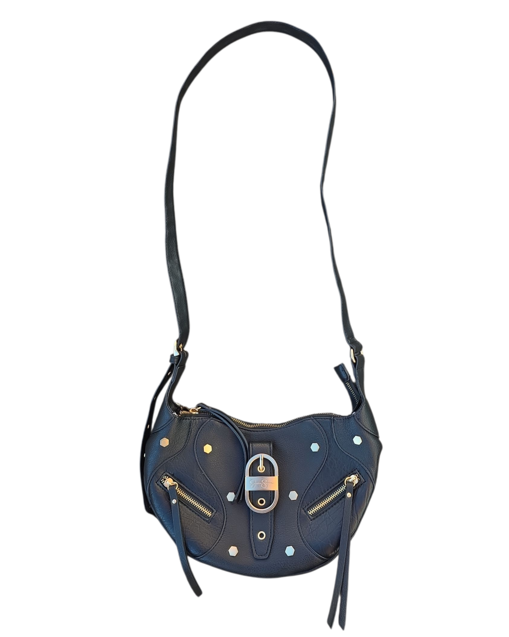 Black jessica simpson black bag w/gold hardware