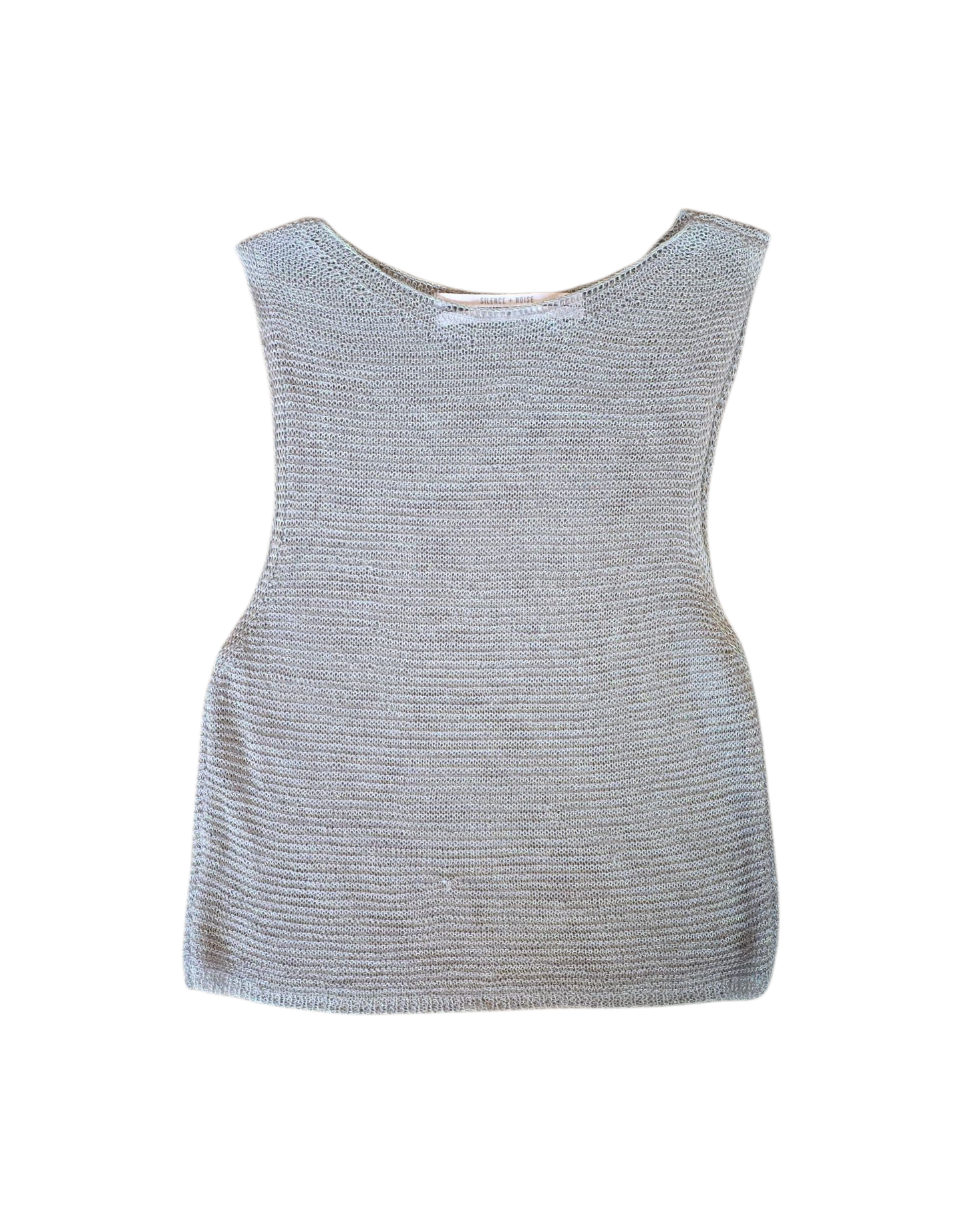 gray Silence noise chainmail style boatneck top, s