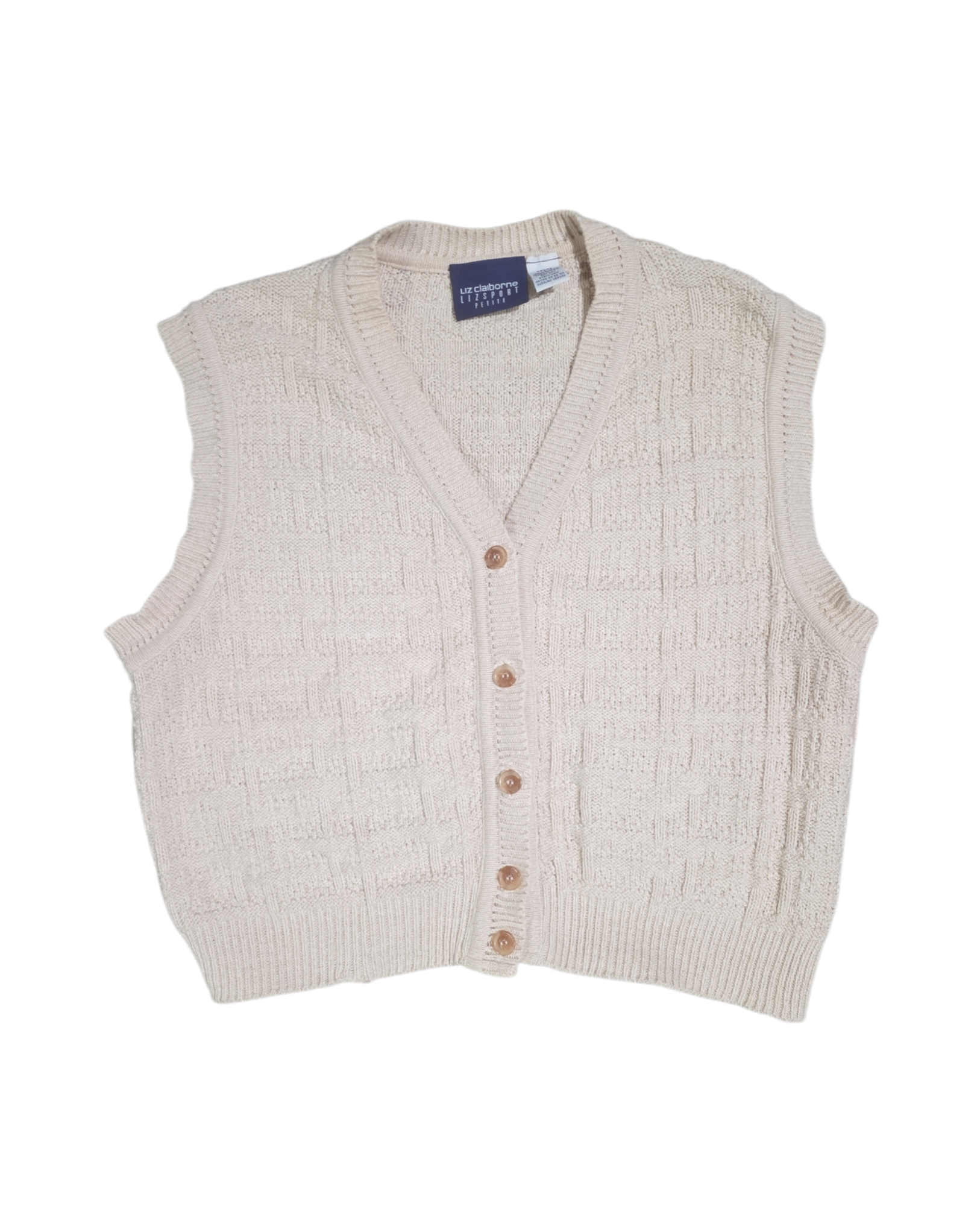beige liz claiborne sweater vest, p
