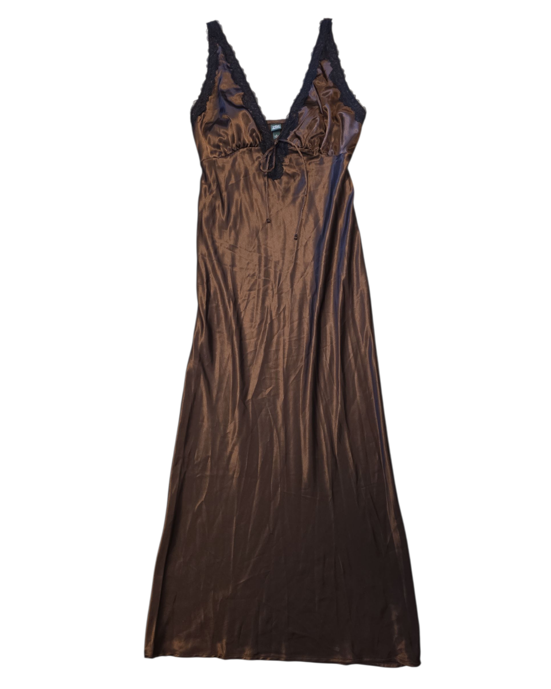 brown black wild fable NWT silky maxi dress, m