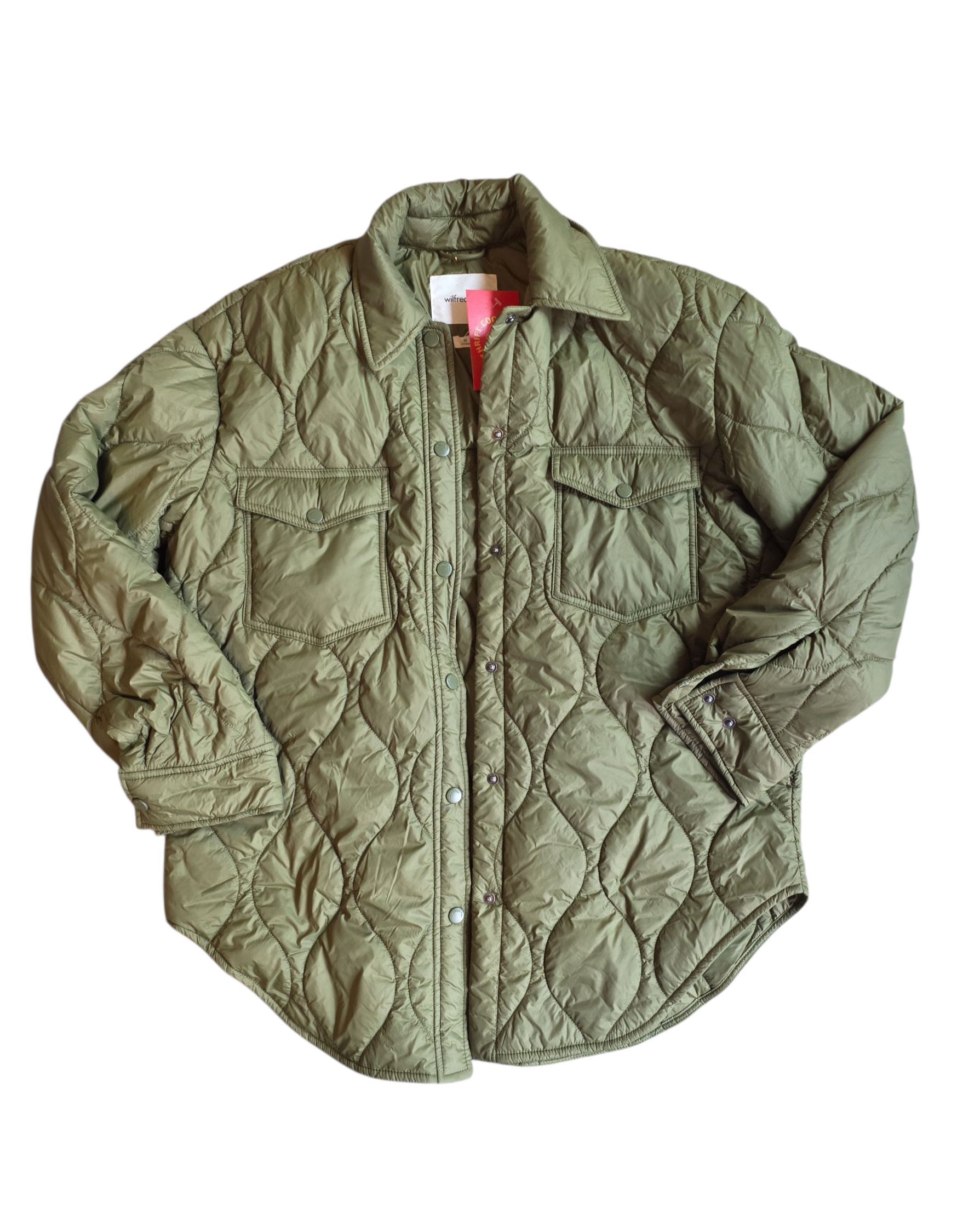 green wilfred free windbreaker quilted jacket, xs