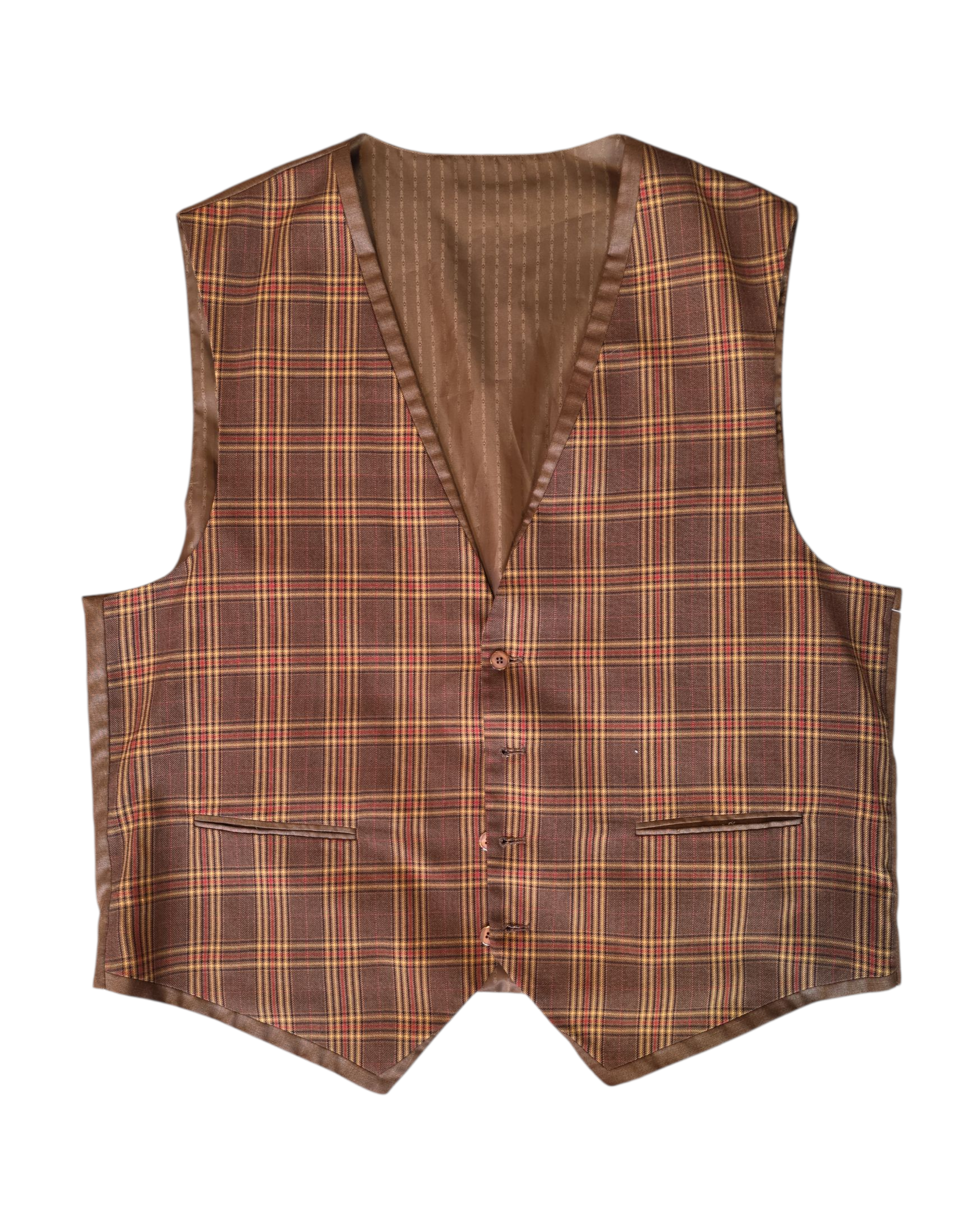 brown  plaid vest