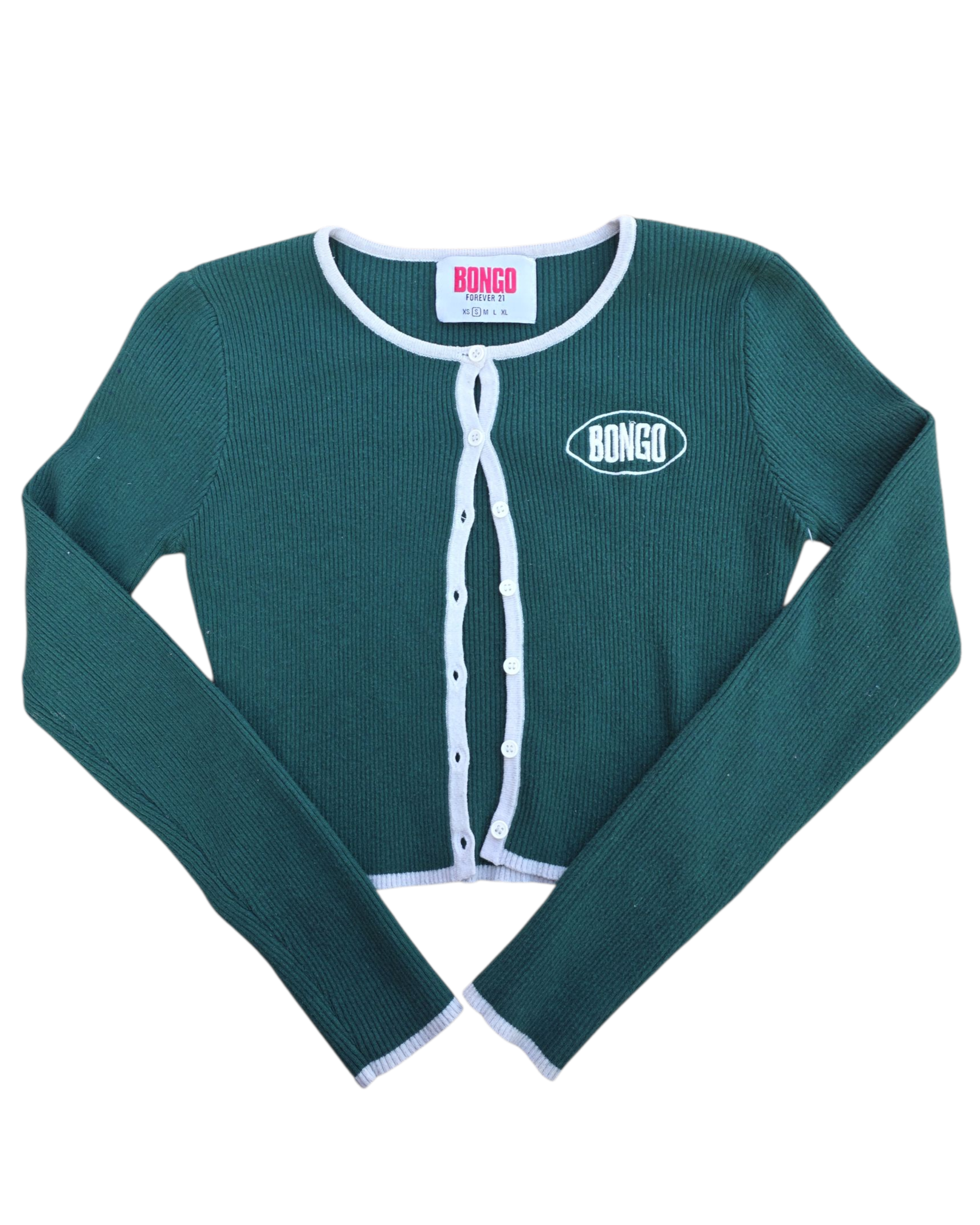 green bongo X forever 21 ribbed cardigan, s
