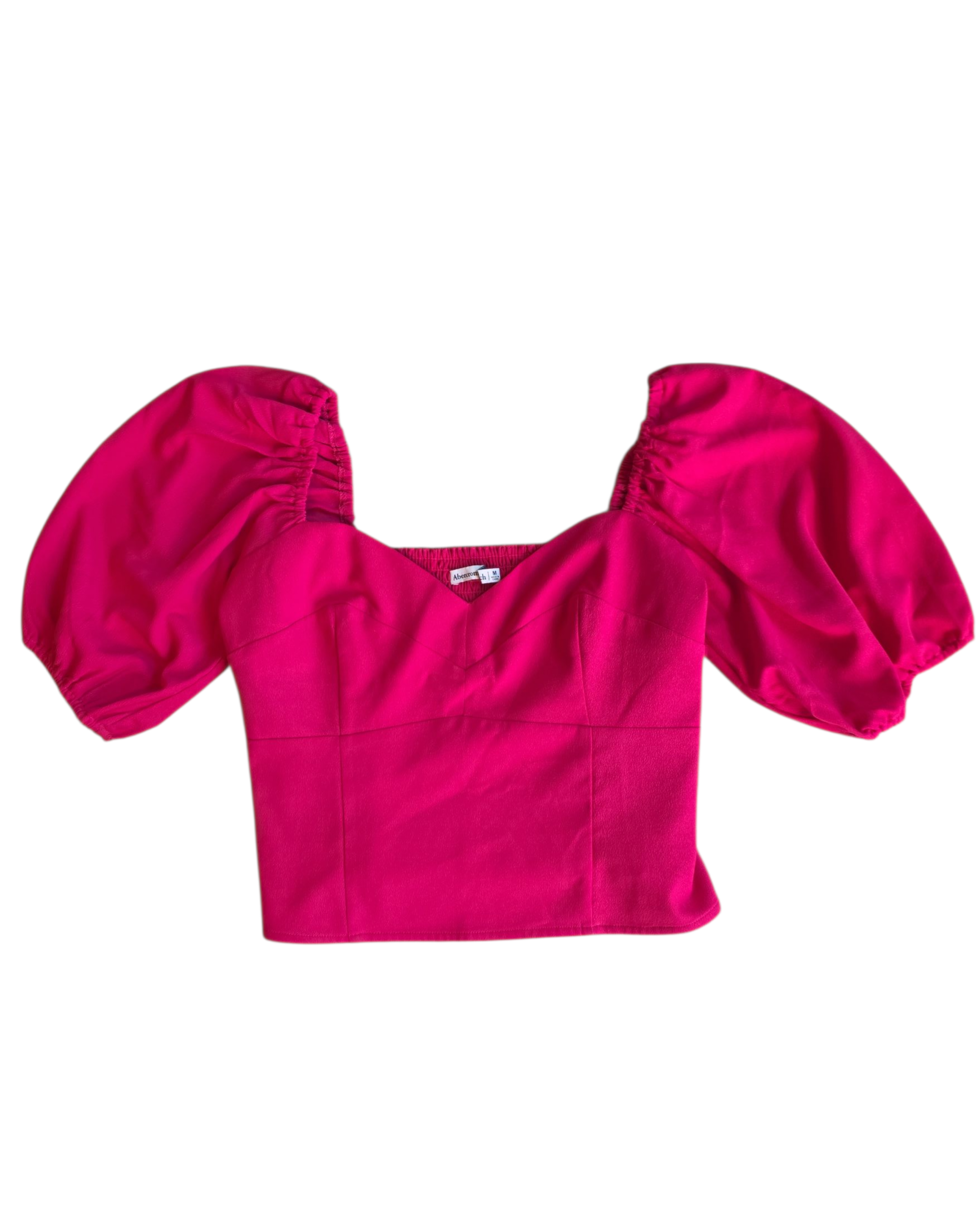 pink Abercrombie and fitch puffy sleeve top, M