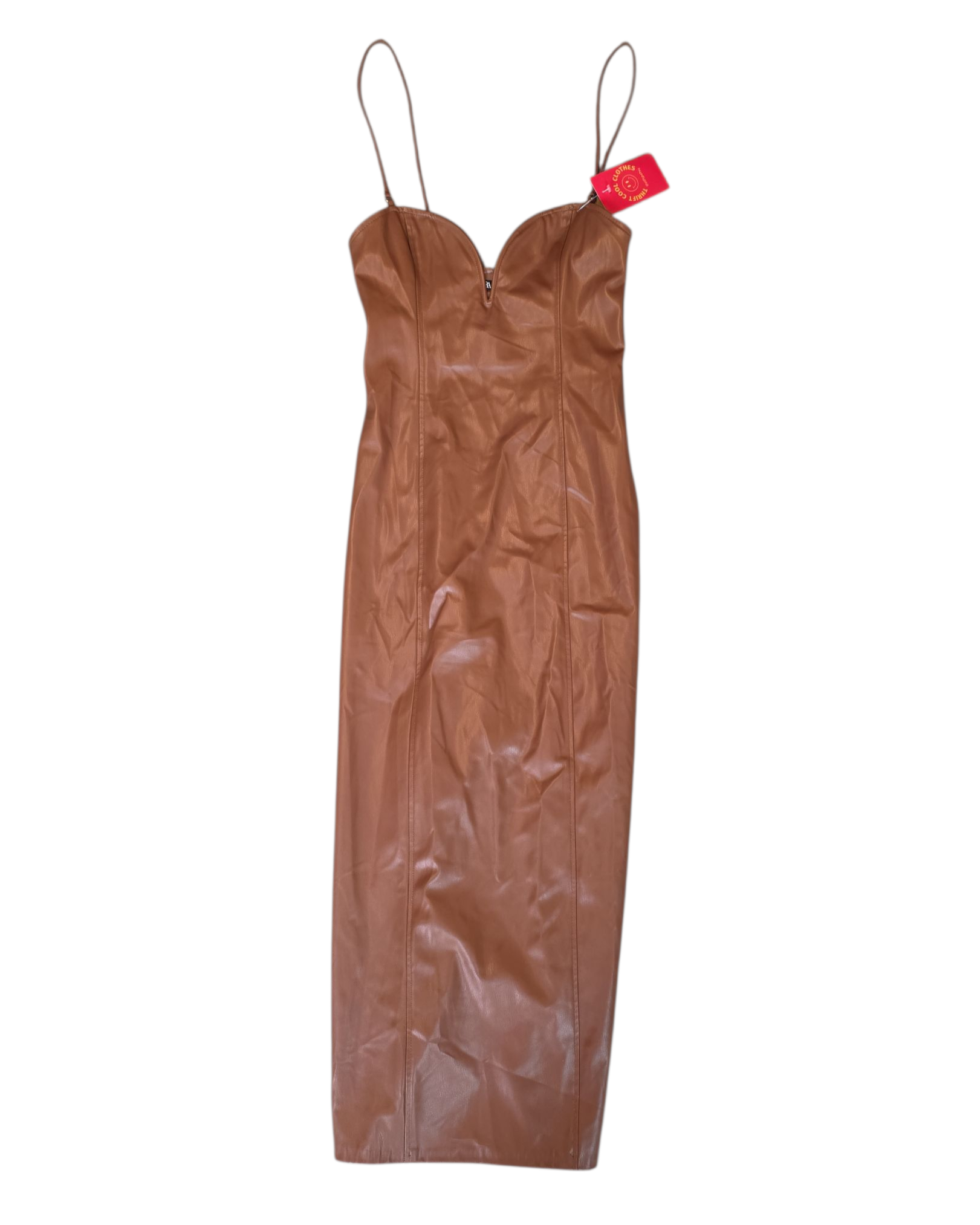 brown zara pleater maxi dress, xs